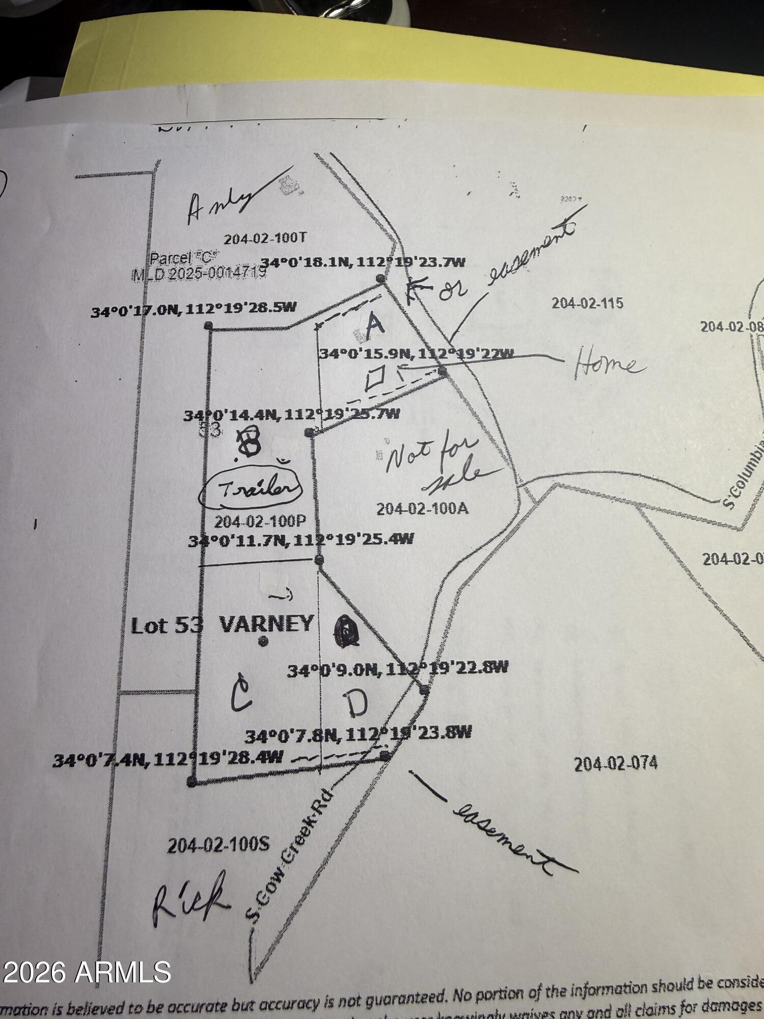 37750 S COW CREEK Road Parcel A C D, Morristown, AZ 85342