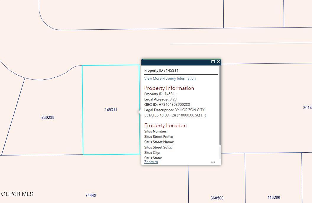 PN-145311 39 Horizon City Estates Lot 28, Horizon City, TX 79928