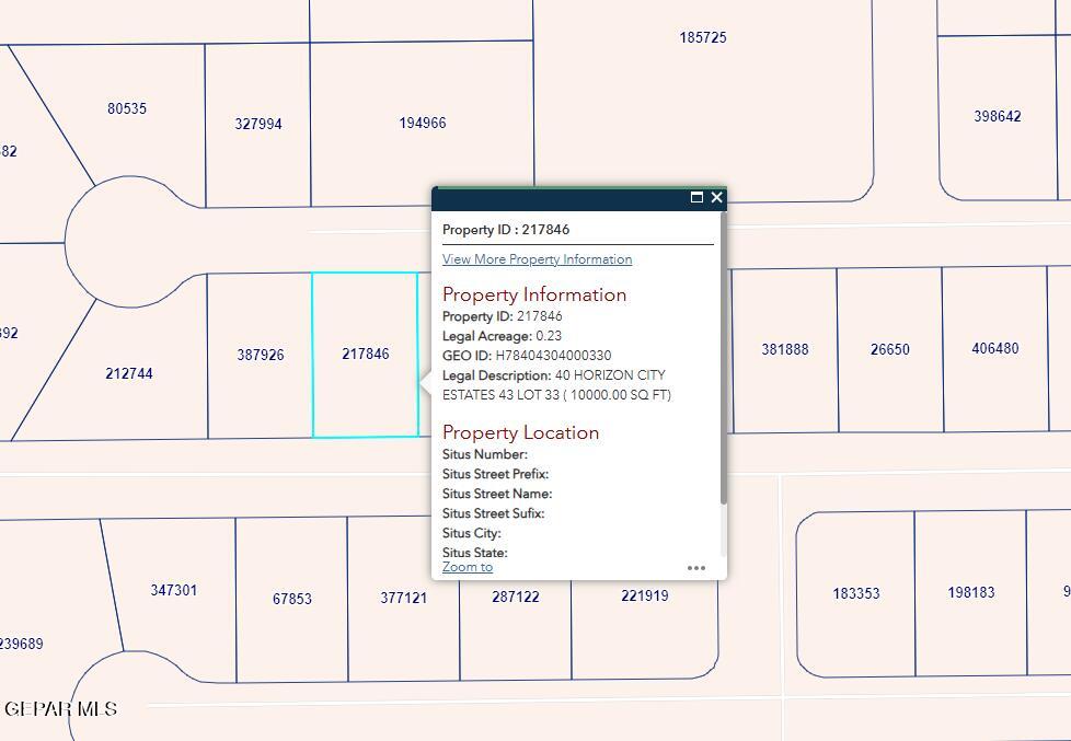 PN-217846 40 Horizon City Estates Lot 33, Horizon City, TX 79928