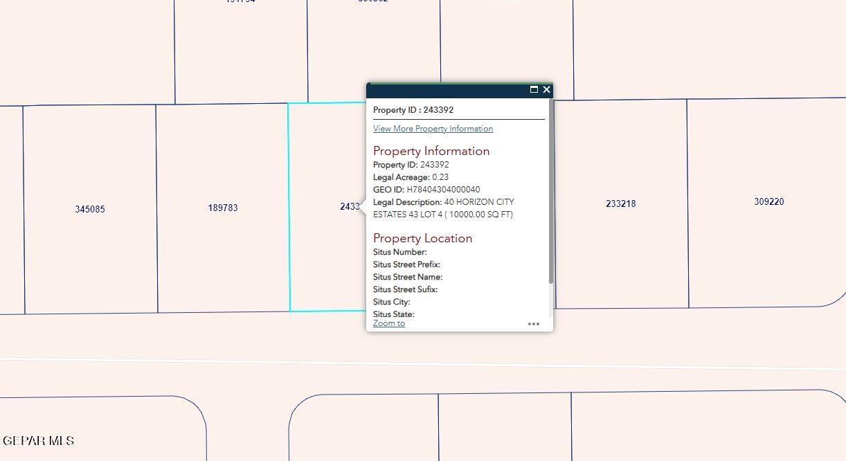 PN-243392 40 Horizon City Estates Lot 4, Horizon City, TX 79928