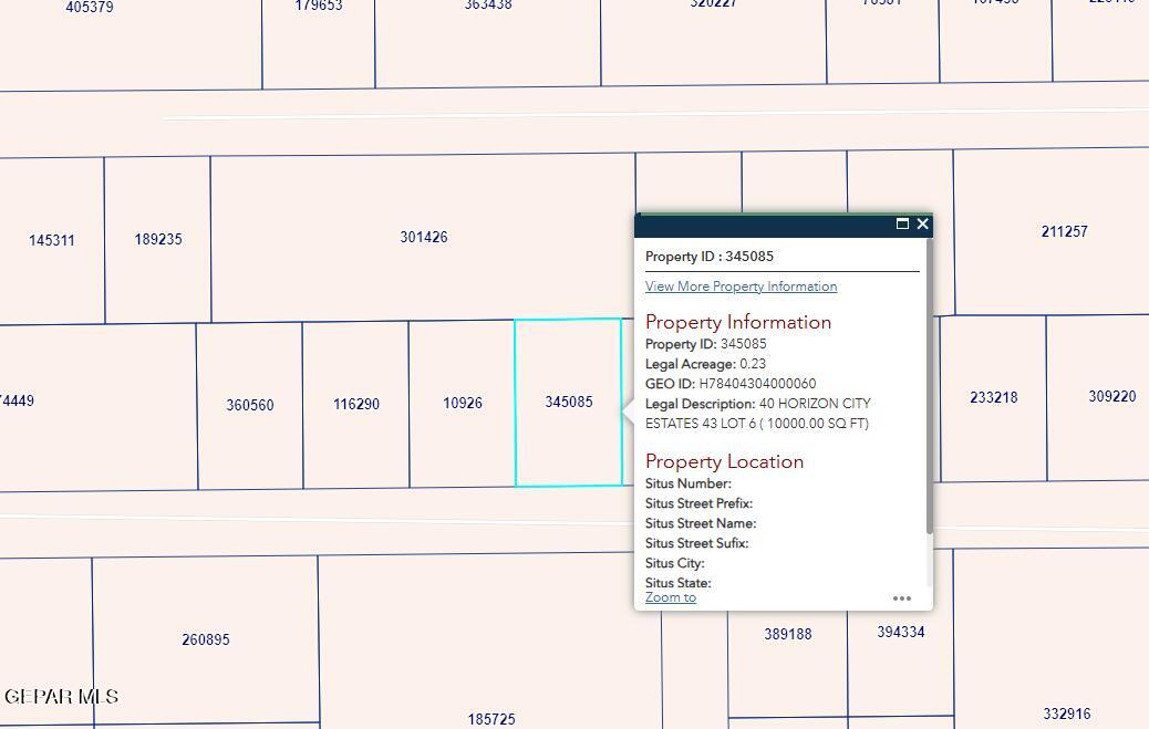 PN-345085 40 Horizon City Estates Lot 6, Horizon City, TX 79928