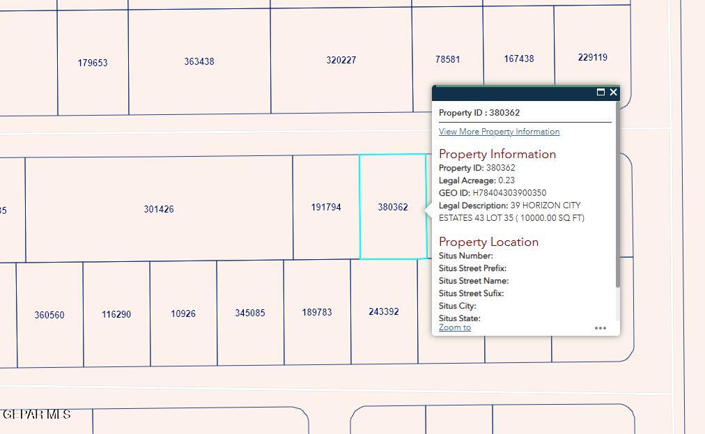 PN-380362 39 Horizon City Estates Lot 35, Horizon City, TX 79928