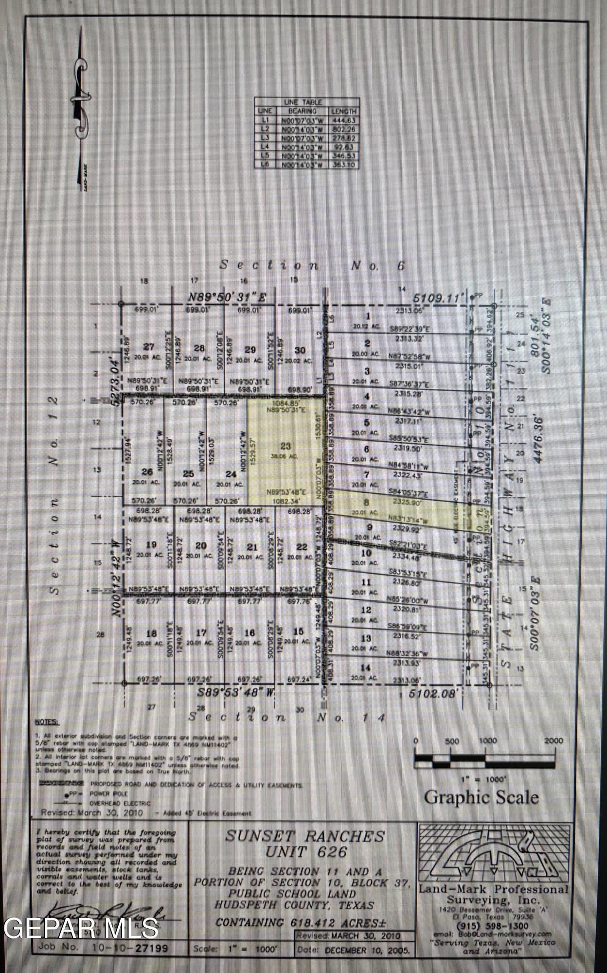 37 SEC 11 PSL SUN. RCHES #626 LOT 8 & 23, Sierra Blanca, TX 79851