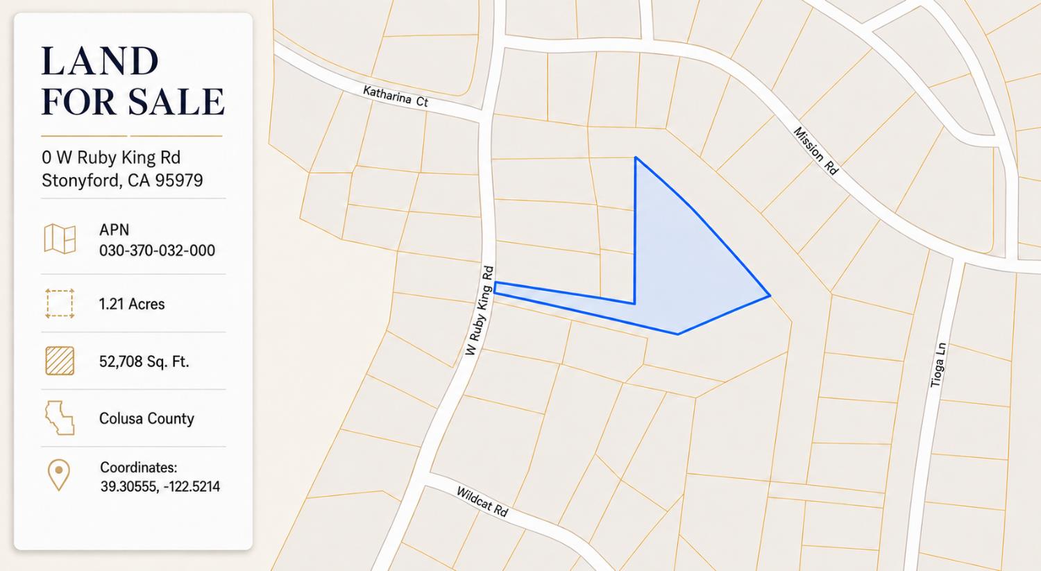 0 west ruby king Rd, Stonyford, CA 95979