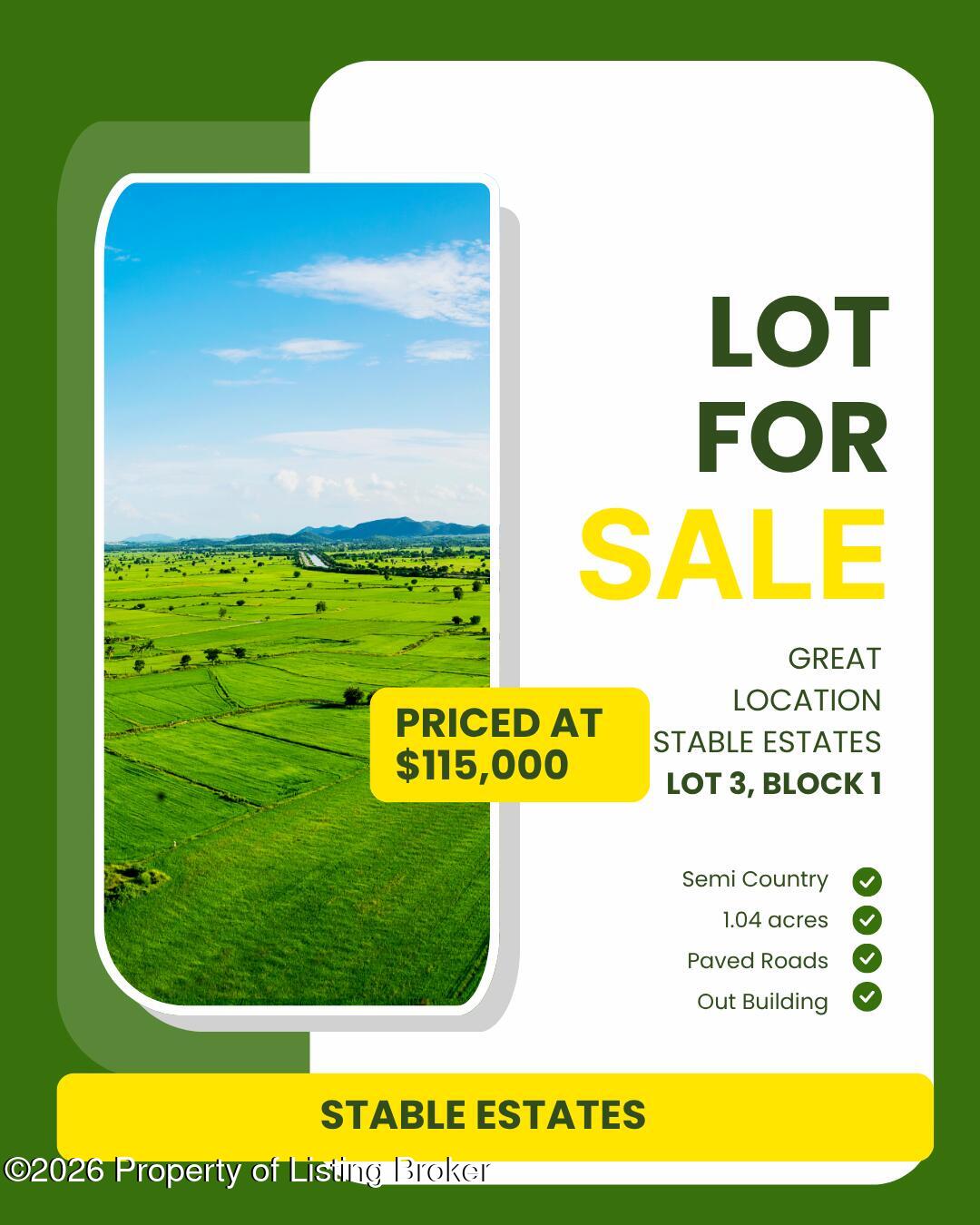 STABLE ESTATES LOT 3, BLOCK 1, Dickinson, ND 58601